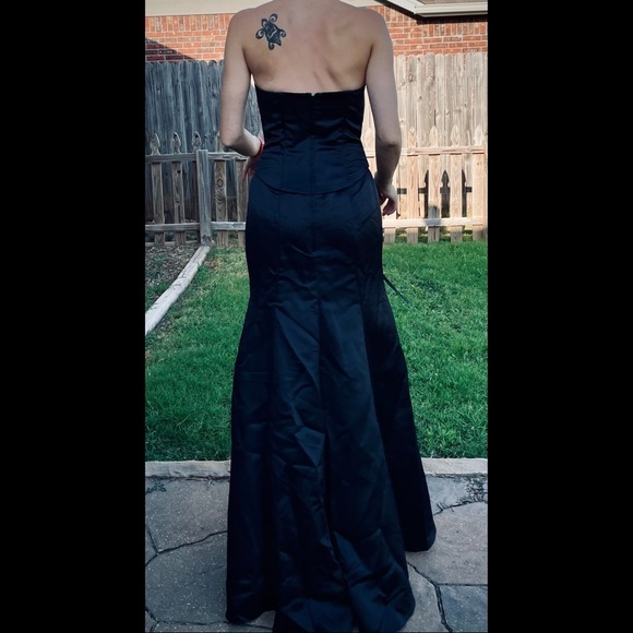 💛 Gunne Sax Black Corset Gown By Jessica McClintock Dress 2 - Picture 3 of 16